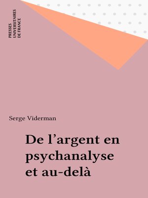 cover image of De l'argent en psychanalyse et au-delà